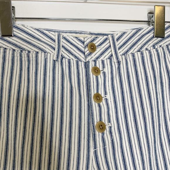 Madewell 26 Emmett Wide Leg Crop Pants Stripe Button Front Edition - Picture 4 of 9